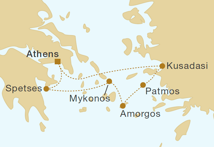 <b>Star Clippers -  STAR CLIPPER - Cicladi del nord </b><br> Atene-Navigazione-Kusadasi-Patmos-Amorgos-Mykonos-Spetses-Atene